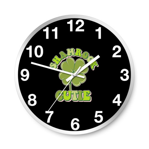 Shamrock Cutie St Patrick Is Day Wall Clocks