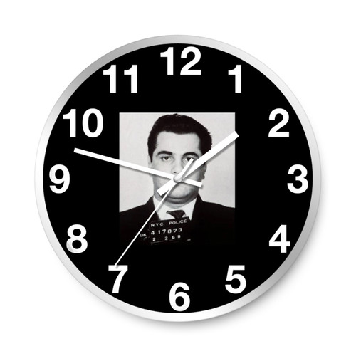 Young John Gotti Mob Boss Teflon Don Mugshot Wall Clocks