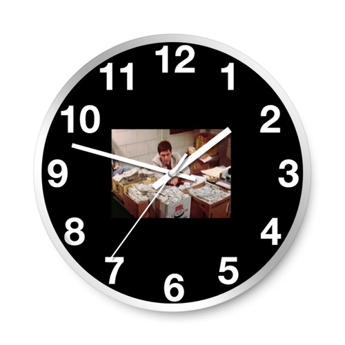 Al Pacino Scarface Boxes Of Money Wall Clocks