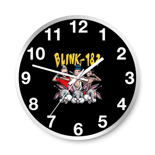 Blink 182 Throwing Knives Bunny Wall Clocks
