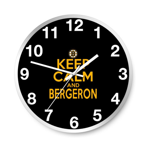Patrice Bergeron Keep Calm And Bergeron Boston Hockey Wall Clocks
