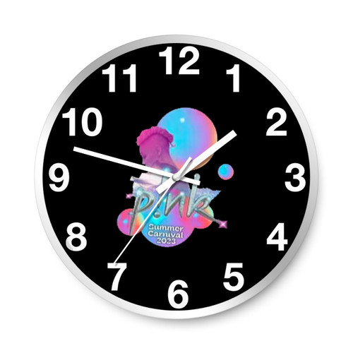 Pink Pink Summer Carnival Wall Clocks