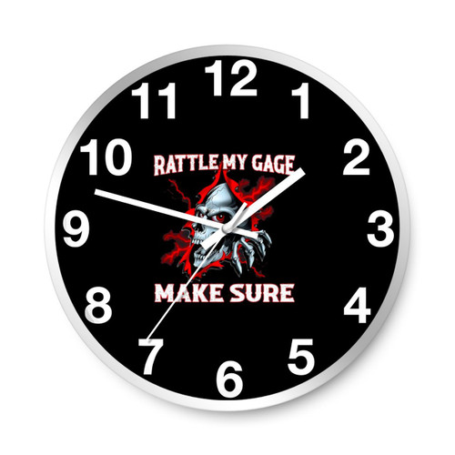 Red Skull Rattle My Cage Make Sure Wall Clocks