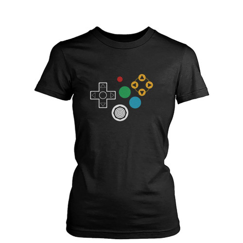 Controller Joypad Buttons Womens T-Shirt Tee Controller Joypad Buttons Womens T-Shirt Tee
