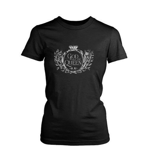 God Save The Queen Art Love Logo Womens T-Shirt Tee