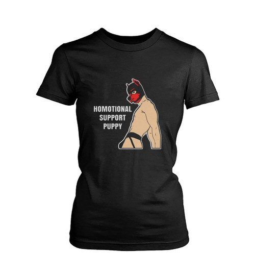 Homotional Support Puppy Womens T-Shirt Tee