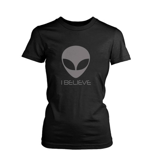 I Believe Ufo Science Fiction Womens T-Shirt Tee