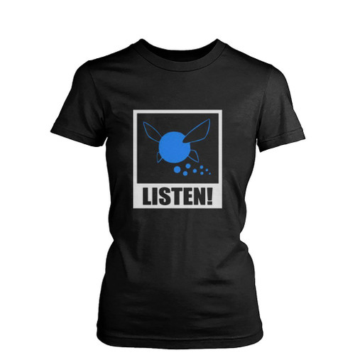 Navi Listen Zelda Inspired Ocarina Of Time Womens T-Shirt Tee