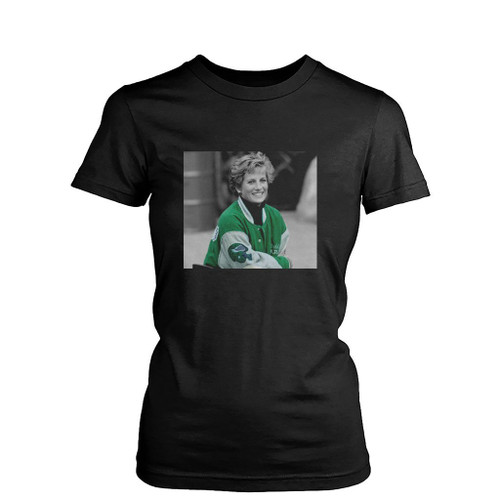 Princess Diana Wearing Philadelphia Coat Womens T-Shirt Tee