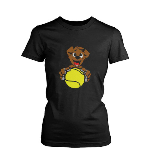 Puppy With A Tennis Ball Womens T-Shirt Tee