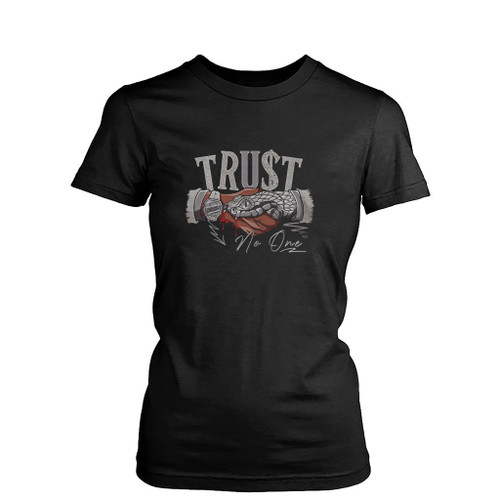 Snake Trust No One Art Love Logo Womens T-Shirt Tee