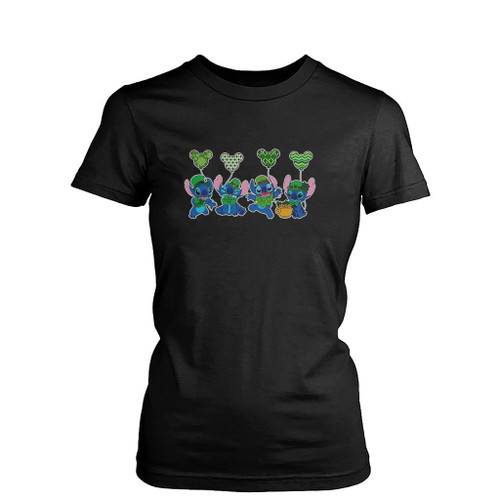 Stitch St Patrick Is Day Mickey Head Womens T-Shirt Tee