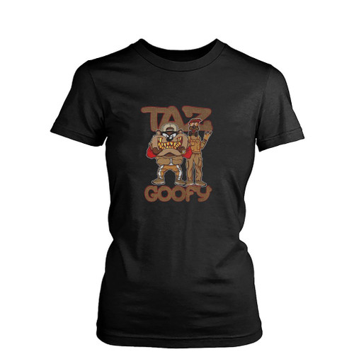 Taz And Goofy 90S Womens T-Shirt Tee