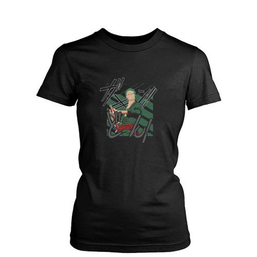 Ronronoa Zoro Damage Anime Womens T-Shirt Tee