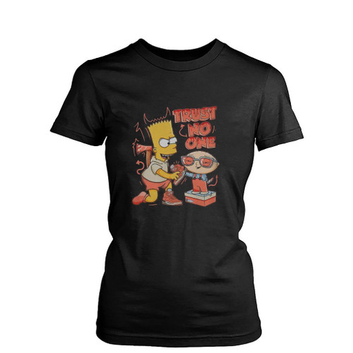 Stewie Trust No One The Simpsons Womens T-Shirt Tee