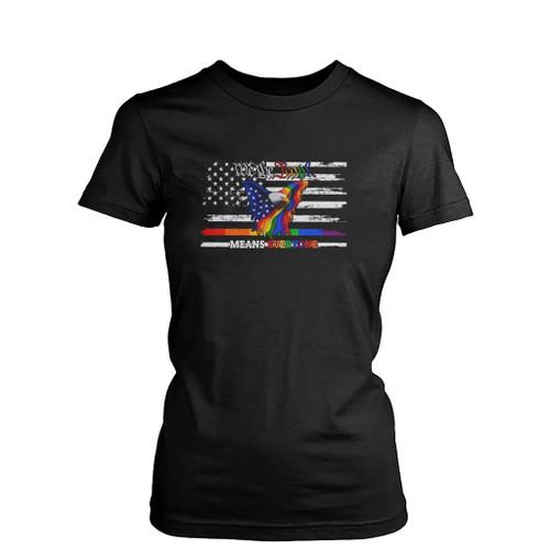 We The People Means Everyone Eagle American Flag Womens T-Shirt Tee