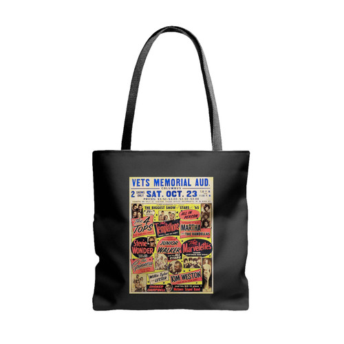 1965 Stevie Wonder 4 Tops Temptations Concert Tote Bags