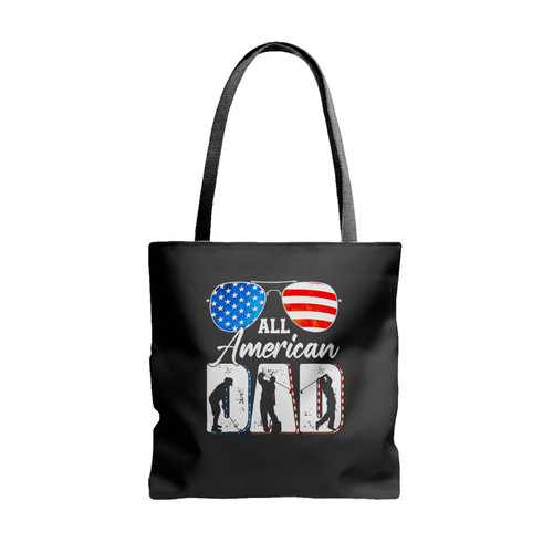 All American Dad Usa Flag Tote Bags