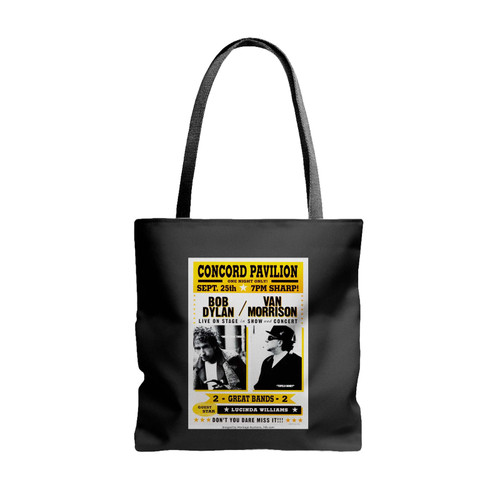 Bob Dylan Van Morrison Concord Pavilion Concert Tote Bags