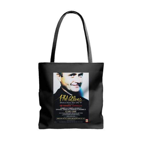 Gig Flyer Earls Court Phil Collins Dance Into The Light Tour Tote Bags