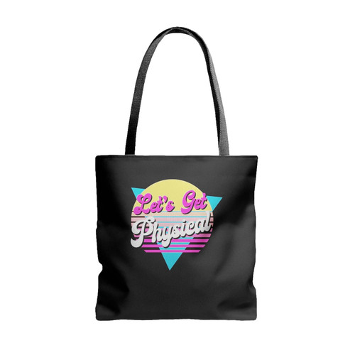 Let's Get Physical Retro 80's Gym Love Tote Bags