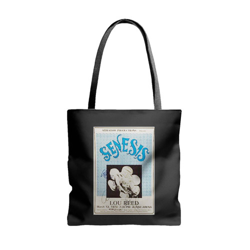 Phil Collins And Lou Reed Rare Dual Signed Original 1973 Concert Tote Bags