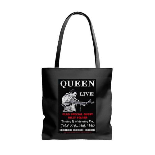 Queen Concert Featuring Freddie Mercury Tote Bags
