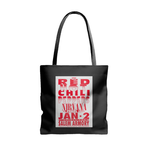Red Hot Chili Peppers Nirvana Pearl Jam Salem Armory Concert Tote Bags