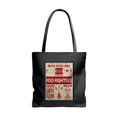 The Foo Fighters Milton Keynes Bowl Repro Tour Tote Bags