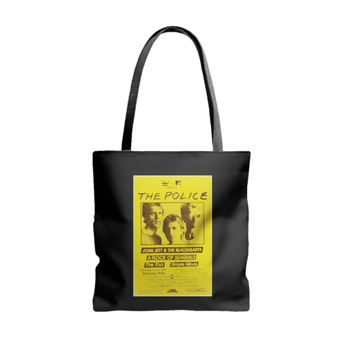 The Police Joan Jett And The Blackhearts And A Flock Of Seagulls 1983 Chicago Illinois Concert Tote Bags