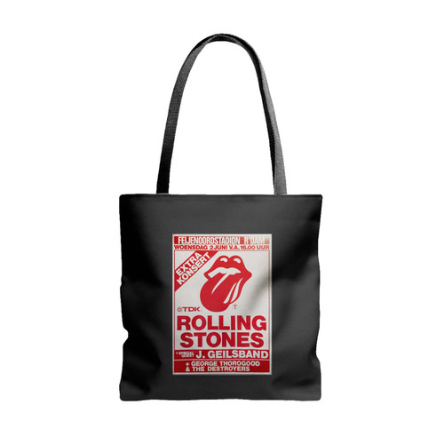 The Rolling Stones A 1982 Dutch Concert Tote Bags The Rolling Stones A 1982 Dutch Concert Tote Bags