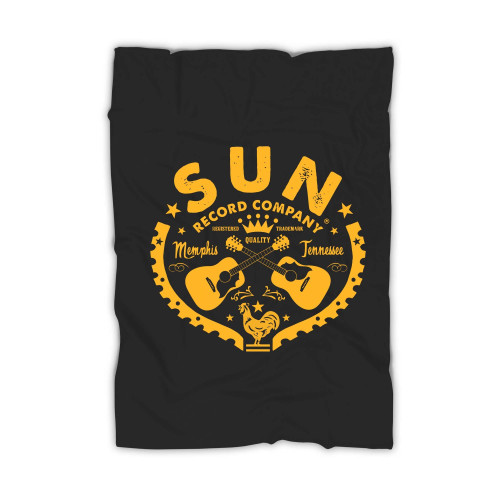 Sun Records Company Tennessee Rockabilly Logo Retro Blanket