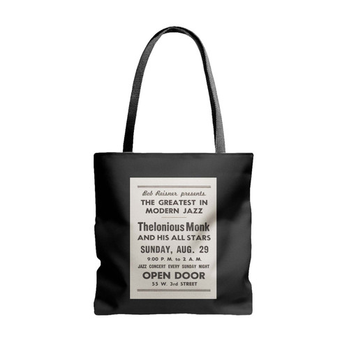 Thelonious Monk 1954 New York Handbill Recordmecca Tote Bags