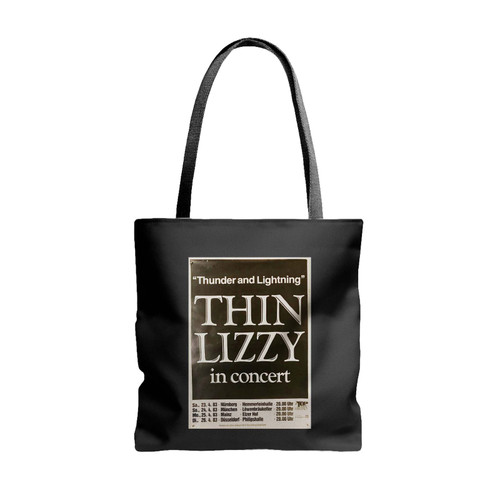 Thin Lizzy 1983 Thunder And Lightning Tour 1 Tote Bags