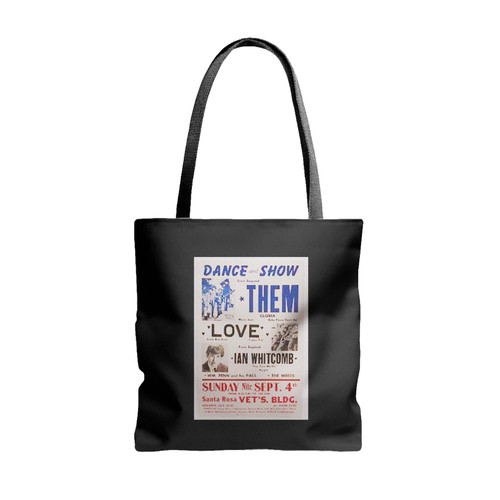 Van Morrison And Love 1966 Bay Area Boxing Style Concert Tote Bags
