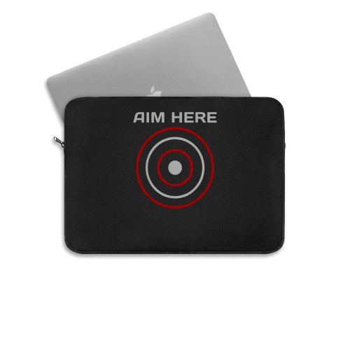 Aim Here Darts Players Bullseye Target Shooting Club Laptop Sleeve