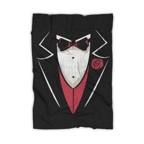 Tuxedo With Pink Vest And Flower Blanket