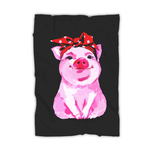 Pig Bandana Cute Blanket