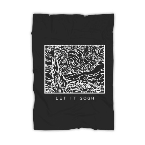 Van Gogh Starry Night Outline Art Let It Gogh Blanket