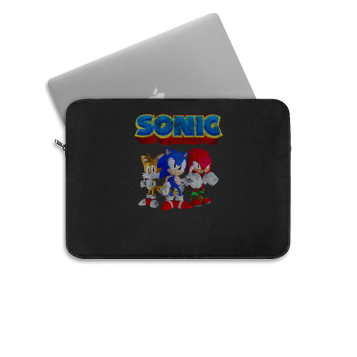 Sonic Characters Vintage Style Distressed Laptop Sleeve