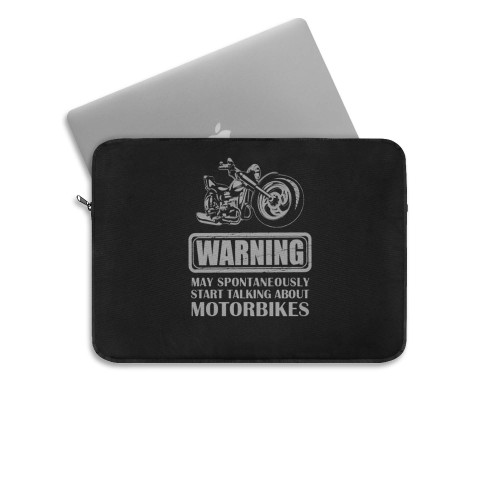 Start Talking About Motorbikes Funny Biker Laptop Sleeve