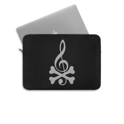 Treble Clef And Crossbones Laptop Sleeve