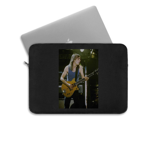 Acdc Malcolm Young Rocking The Stage Laptop Sleeve