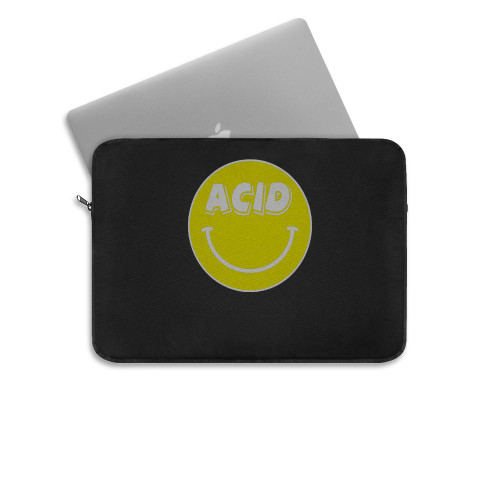 Acid Smiley Face Emoji Laptop Sleeve