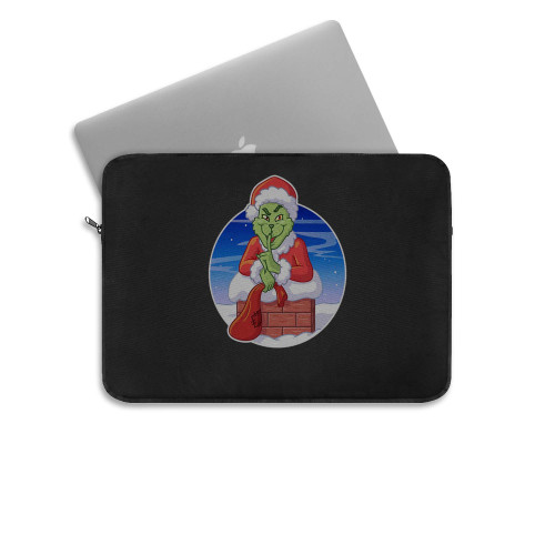 Christmas Tree Grinch Santa Claus Laptop Sleeve