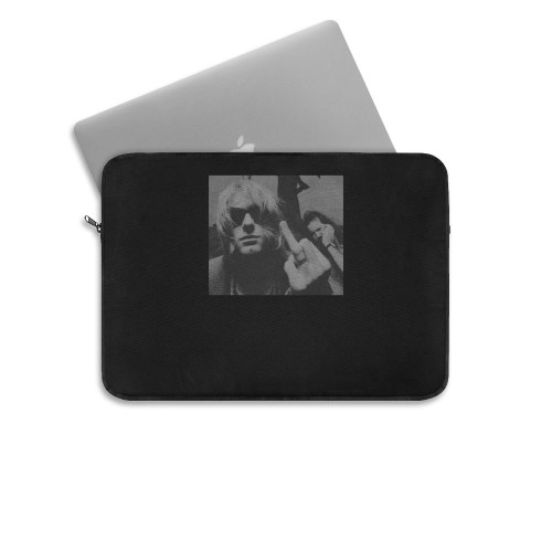 Kurt Cobain Middle Finger Funny Nirvana  Laptop Sleeve