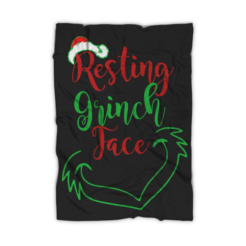 Rasting The Grinch Face Blanket