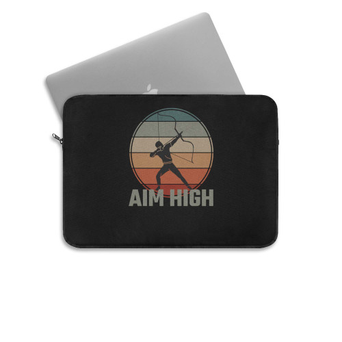 Shooting Archery Aim High Short Vintage Archer Bowman Marksman Outdoor Sport  Laptop Sleeve