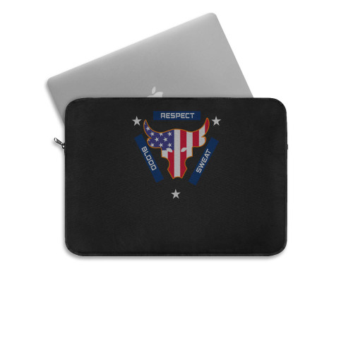 Blood Sweat Respect Usa Flag The Rock Under Armour Project (2)  Laptop Sleeve