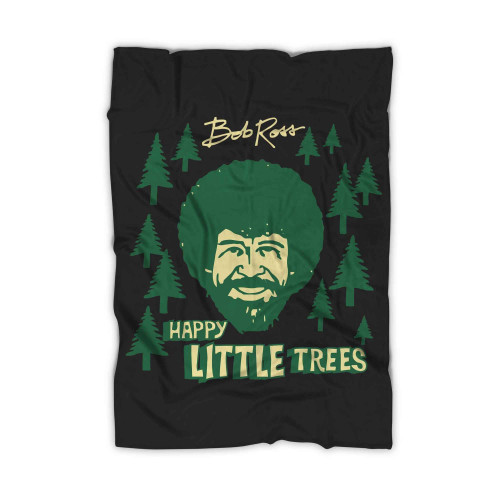 Bob Ross Happy Little Trees Art Blanket